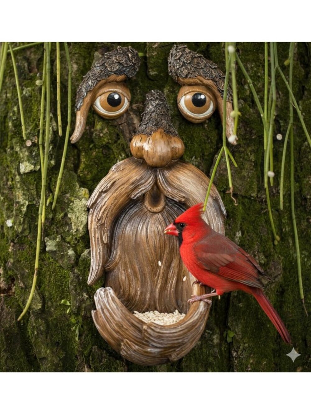 Whimsical Tree Face Decor for Outdoor Spaces | Unique Tree Trunk Art